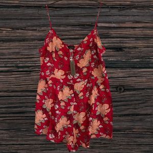 Plus size floral romper